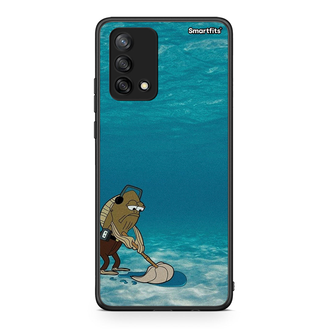 Oppo A74 4G Clean The Ocean Θήκη από τη Smartfits με σχέδιο στο πίσω μέρος και μαύρο περίβλημα | Smartphone case with colorful back and black bezels by Smartfits