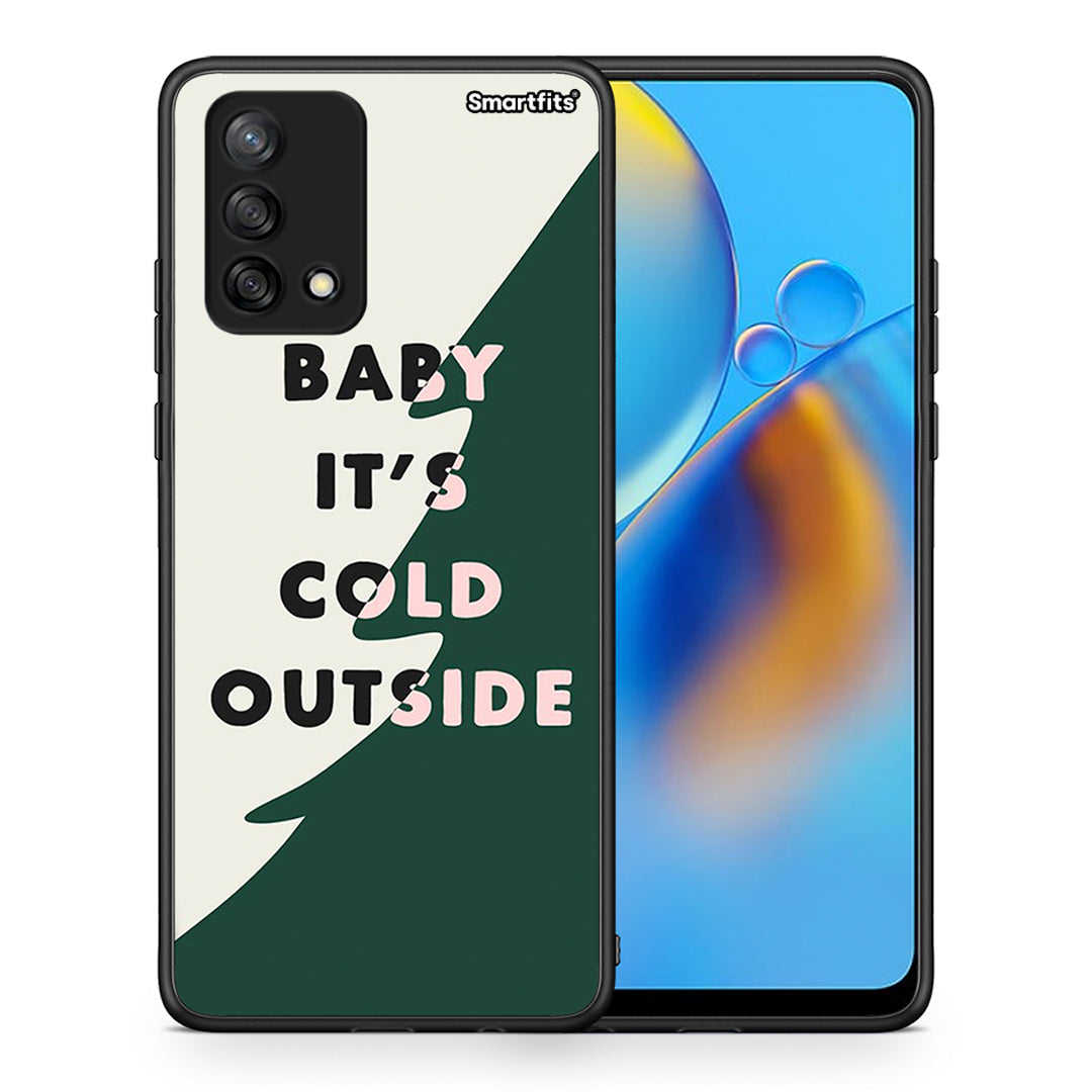 Θήκη Oppo A74 4G Cold Outside από τη Smartfits με σχέδιο στο πίσω μέρος και μαύρο περίβλημα | Oppo A74 4G Cold Outside case with colorful back and black bezels