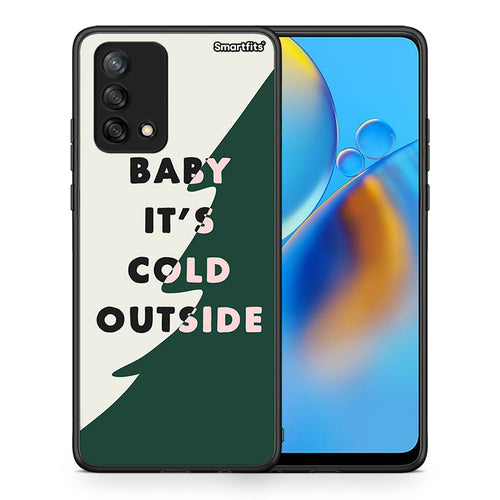 Θήκη Oppo A74 4G Cold Outside από τη Smartfits με σχέδιο στο πίσω μέρος και μαύρο περίβλημα | Oppo A74 4G Cold Outside case with colorful back and black bezels