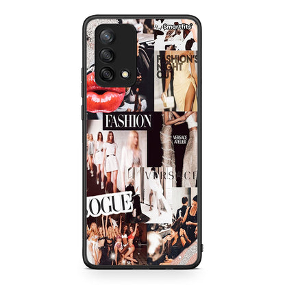 Oppo A74 4G Collage Fashion Θήκη Αγίου Βαλεντίνου από τη Smartfits με σχέδιο στο πίσω μέρος και μαύρο περίβλημα | Smartphone case with colorful back and black bezels by Smartfits