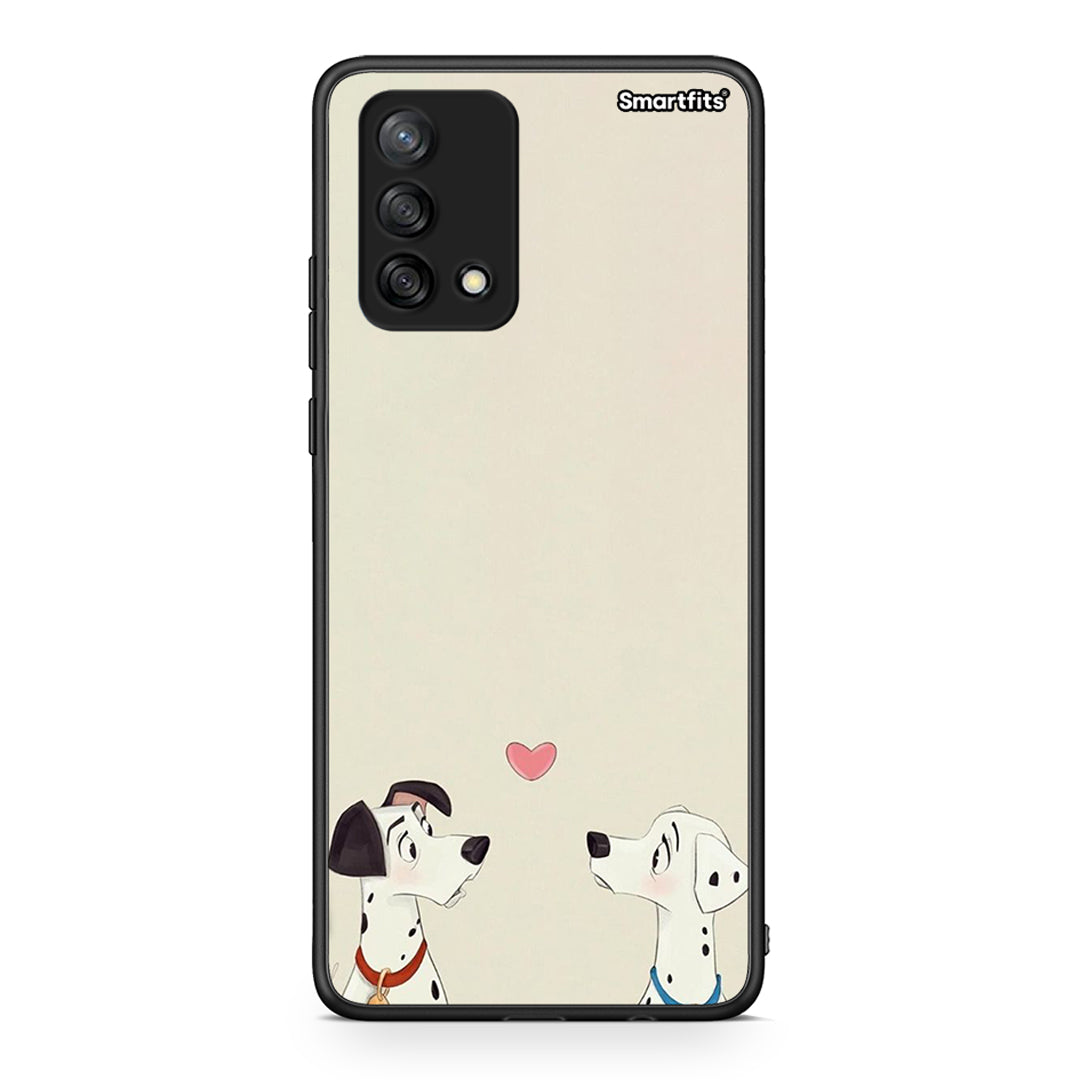 Oppo A74 4G Dalmatians Love θήκη από τη Smartfits με σχέδιο στο πίσω μέρος και μαύρο περίβλημα | Smartphone case with colorful back and black bezels by Smartfits