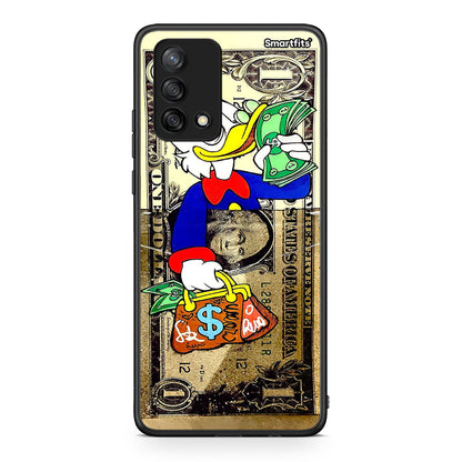 Oppo A74 4G Duck Money Θήκη από τη Smartfits με σχέδιο στο πίσω μέρος και μαύρο περίβλημα | Smartphone case with colorful back and black bezels by Smartfits