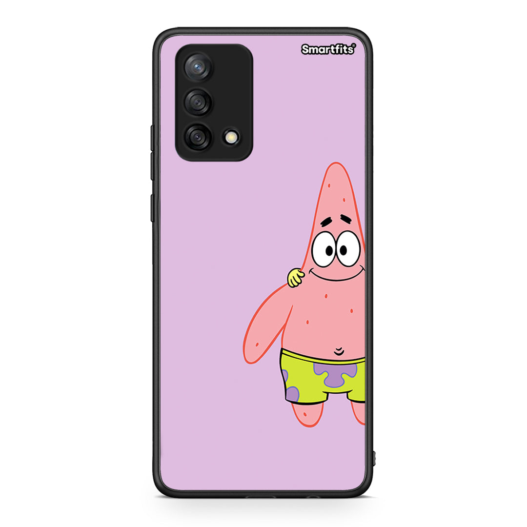 Oppo A74 4G Friends Patrick θήκη από τη Smartfits με σχέδιο στο πίσω μέρος και μαύρο περίβλημα | Smartphone case with colorful back and black bezels by Smartfits