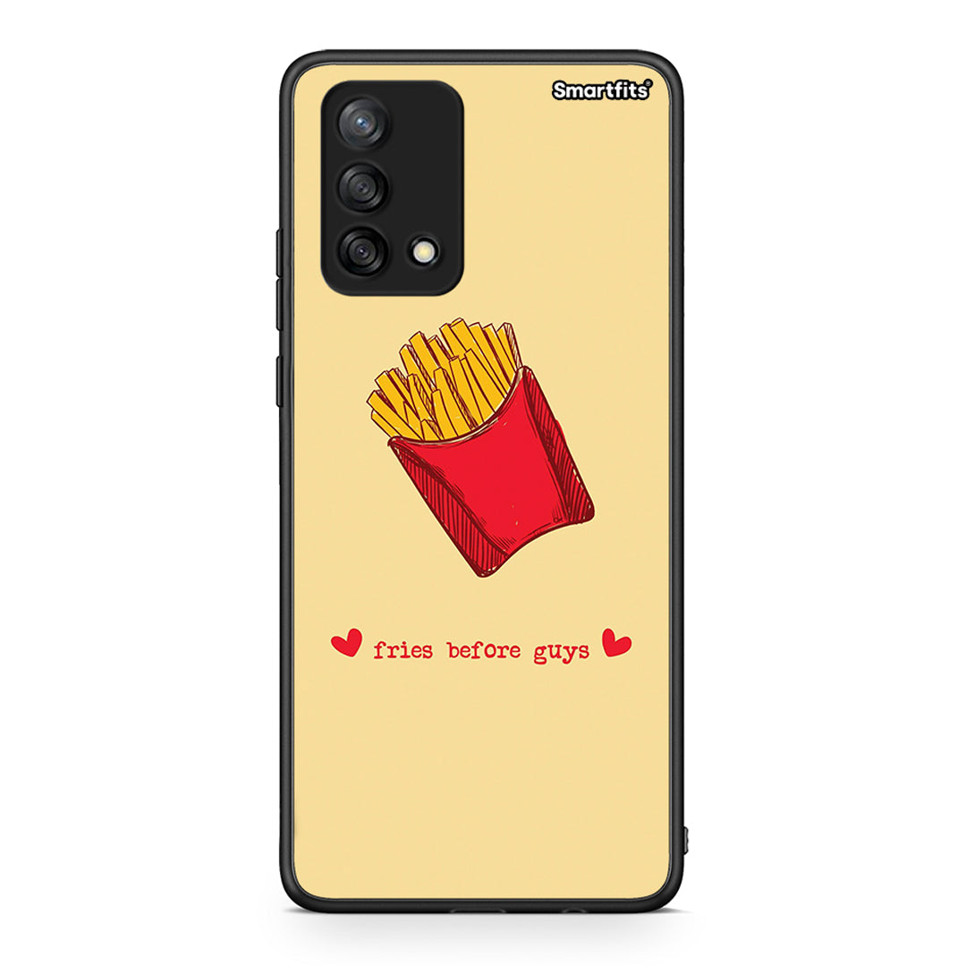 Oppo A74 4G Fries Before Guys Θήκη Αγίου Βαλεντίνου από τη Smartfits με σχέδιο στο πίσω μέρος και μαύρο περίβλημα | Smartphone case with colorful back and black bezels by Smartfits