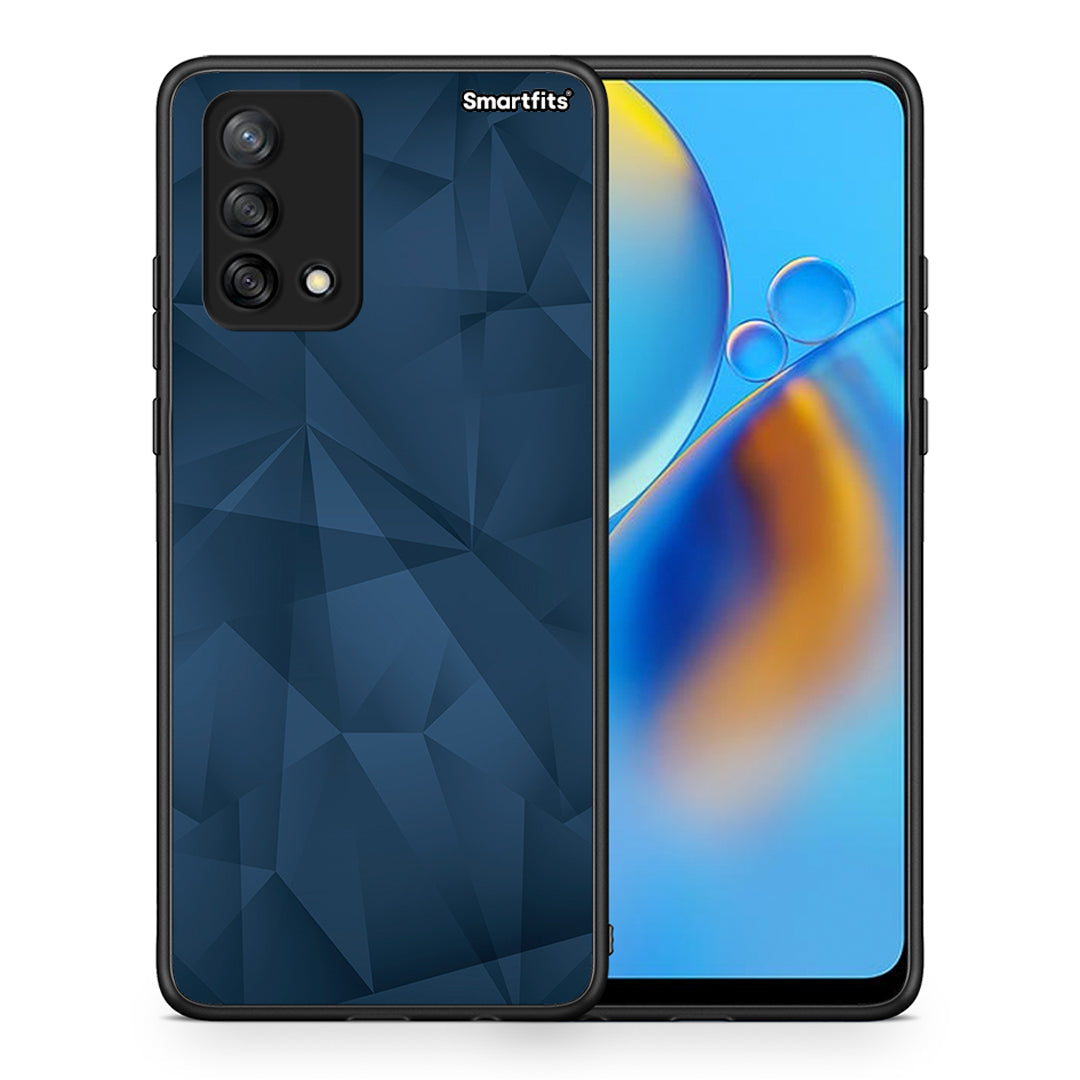 Θήκη Oppo A74 4G Blue Abstract Geometric από τη Smartfits με σχέδιο στο πίσω μέρος και μαύρο περίβλημα | Oppo A74 4G Blue Abstract Geometric case with colorful back and black bezels