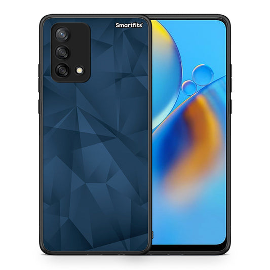 Θήκη Oppo A74 4G Blue Abstract Geometric από τη Smartfits με σχέδιο στο πίσω μέρος και μαύρο περίβλημα | Oppo A74 4G Blue Abstract Geometric case with colorful back and black bezels
