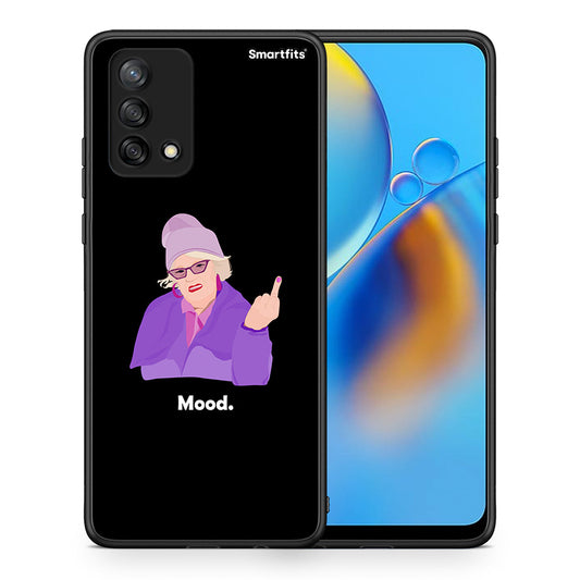 Θήκη Oppo A74 4G Grandma Mood Black από τη Smartfits με σχέδιο στο πίσω μέρος και μαύρο περίβλημα | Oppo A74 4G Grandma Mood Black case with colorful back and black bezels