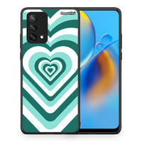Thumbnail for Θήκη Oppo A74 4G Green Hearts από τη Smartfits με σχέδιο στο πίσω μέρος και μαύρο περίβλημα | Oppo A74 4G Green Hearts case with colorful back and black bezels