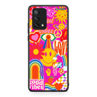 Thumbnail for Oppo A74 4G Hippie Love θήκη από τη Smartfits με σχέδιο στο πίσω μέρος και μαύρο περίβλημα | Smartphone case with colorful back and black bezels by Smartfits