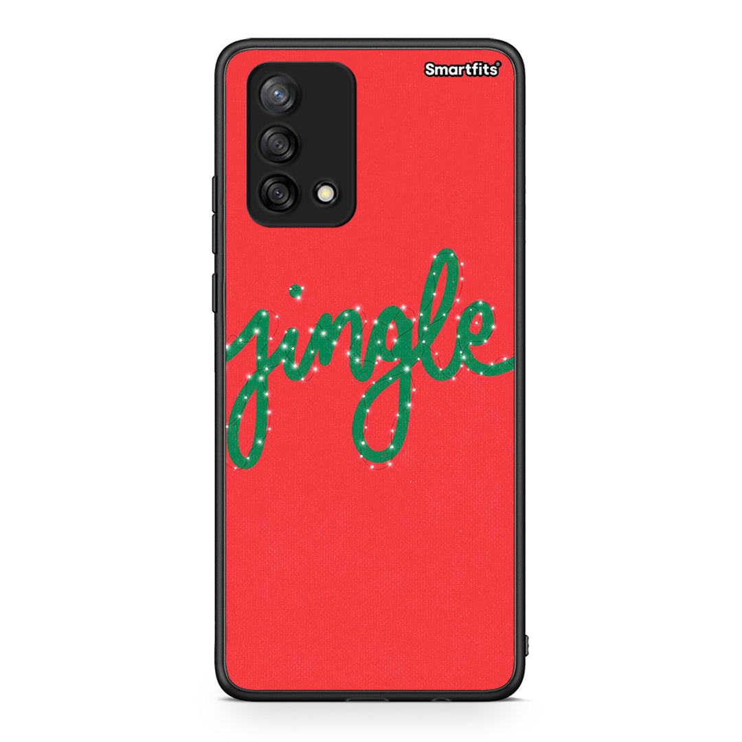 Oppo A74 4G Jingle Xmas θήκη από τη Smartfits με σχέδιο στο πίσω μέρος και μαύρο περίβλημα | Smartphone case with colorful back and black bezels by Smartfits