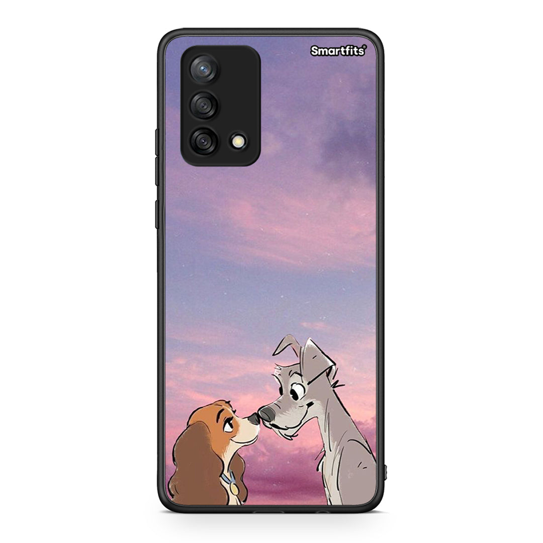 Oppo A74 4G Lady And Tramp θήκη από τη Smartfits με σχέδιο στο πίσω μέρος και μαύρο περίβλημα | Smartphone case with colorful back and black bezels by Smartfits