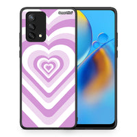 Thumbnail for Θήκη Oppo A74 4G Lilac Hearts από τη Smartfits με σχέδιο στο πίσω μέρος και μαύρο περίβλημα | Oppo A74 4G Lilac Hearts case with colorful back and black bezels