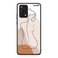 Thumbnail for Oppo A74 4G LineArt Woman θήκη από τη Smartfits με σχέδιο στο πίσω μέρος και μαύρο περίβλημα | Smartphone case with colorful back and black bezels by Smartfits