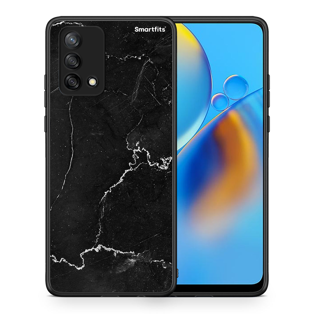 Θήκη Oppo A74 4G Marble Black από τη Smartfits με σχέδιο στο πίσω μέρος και μαύρο περίβλημα | Oppo A74 4G Marble Black case with colorful back and black bezels