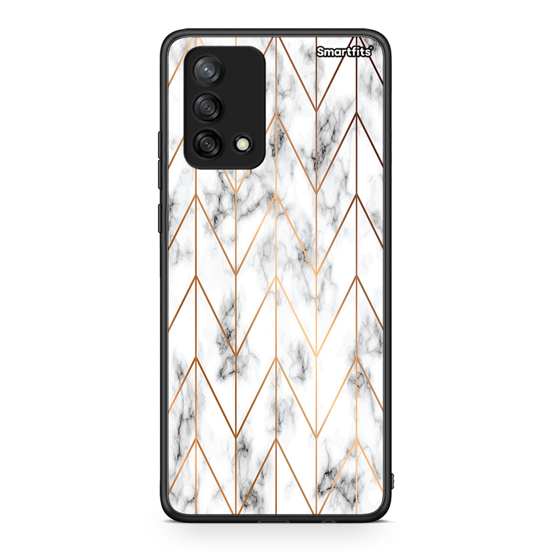 44 - Oppo A74 4G Gold Geometric Marble case, cover, bumper