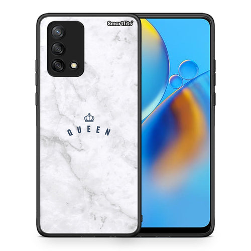 Θήκη Oppo A74 4G Queen Marble από τη Smartfits με σχέδιο στο πίσω μέρος και μαύρο περίβλημα | Oppo A74 4G Queen Marble case with colorful back and black bezels
