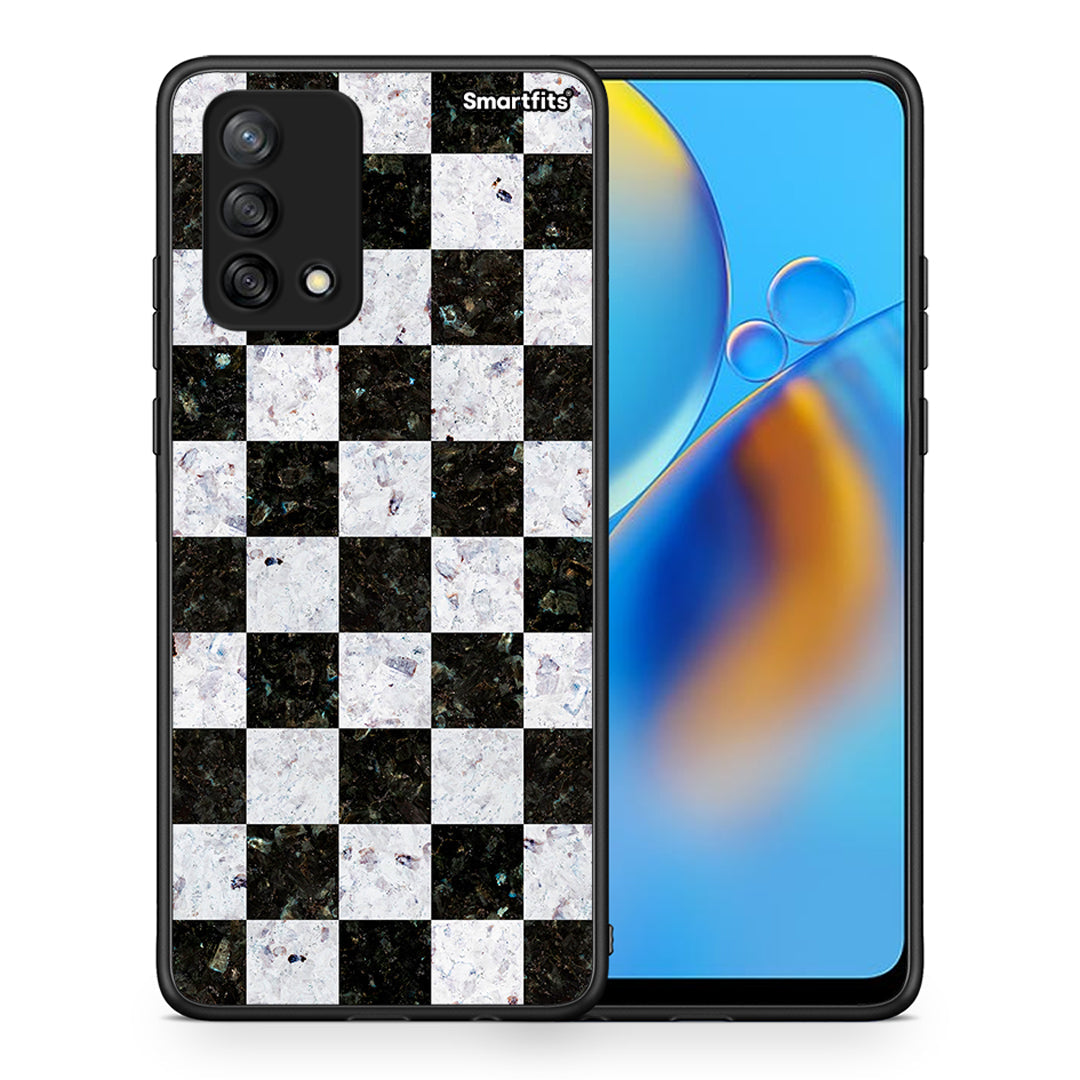 Θήκη Oppo A74 4G Square Geometric Marble από τη Smartfits με σχέδιο στο πίσω μέρος και μαύρο περίβλημα | Oppo A74 4G Square Geometric Marble case with colorful back and black bezels