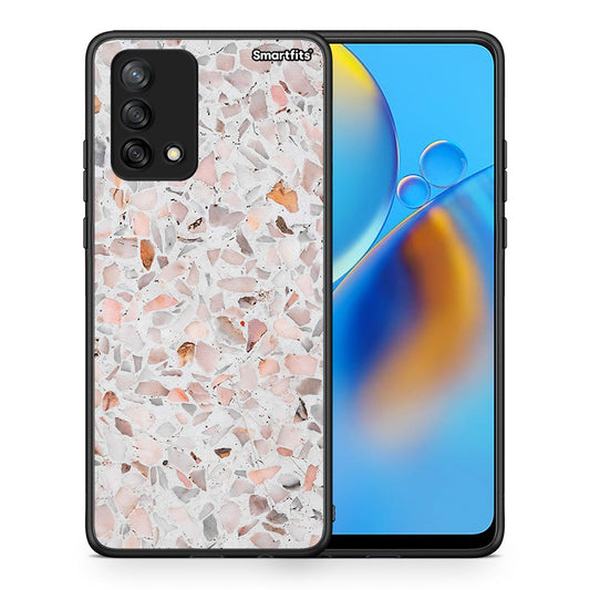 Θήκη Oppo A74 4G Marble Terrazzo από τη Smartfits με σχέδιο στο πίσω μέρος και μαύρο περίβλημα | Oppo A74 4G Marble Terrazzo case with colorful back and black bezels