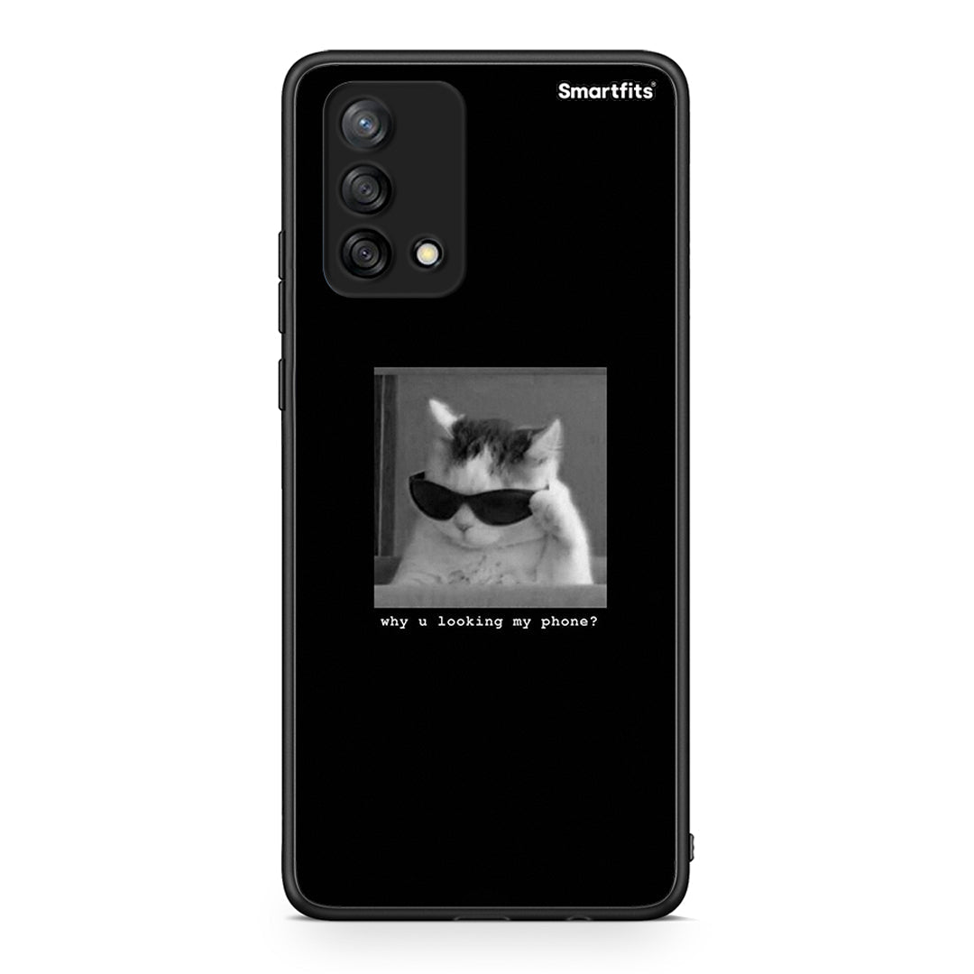Oppo A74 4G Meme Cat θήκη από τη Smartfits με σχέδιο στο πίσω μέρος και μαύρο περίβλημα | Smartphone case with colorful back and black bezels by Smartfits
