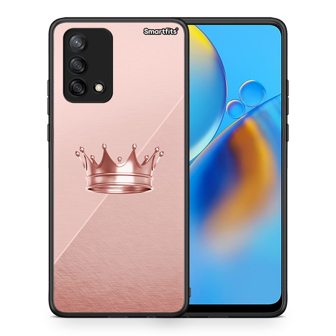 Θήκη Oppo A74 4G Crown Minimal από τη Smartfits με σχέδιο στο πίσω μέρος και μαύρο περίβλημα | Oppo A74 4G Crown Minimal case with colorful back and black bezels