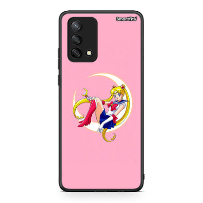 Oppo A74 4G Moon Girl θήκη από τη Smartfits με σχέδιο στο πίσω μέρος και μαύρο περίβλημα | Smartphone case with colorful back and black bezels by Smartfits