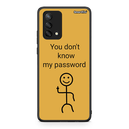 Oppo A74 4G My Password Θήκη από τη Smartfits με σχέδιο στο πίσω μέρος και μαύρο περίβλημα | Smartphone case with colorful back and black bezels by Smartfits