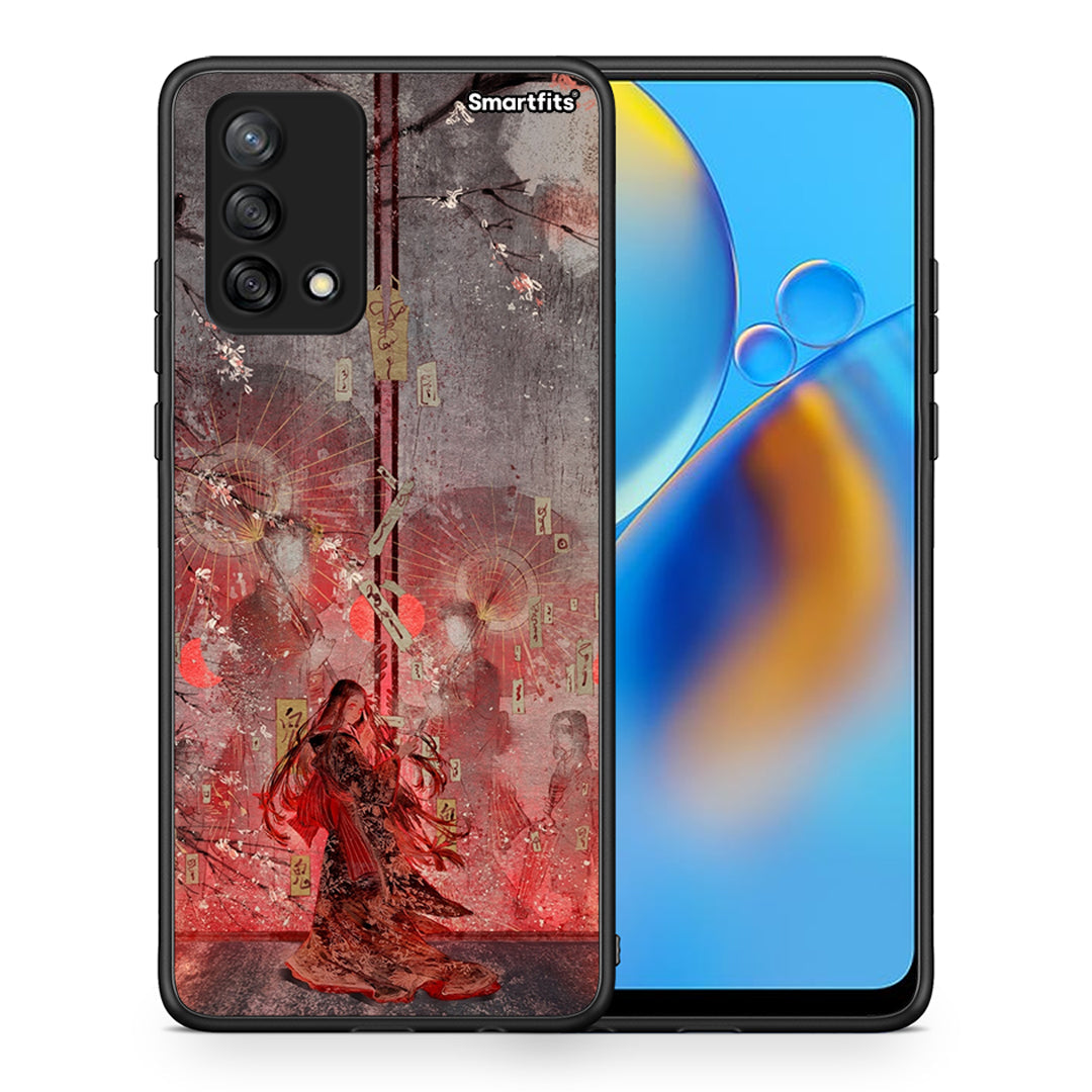 Θήκη Oppo A74 4G Nezuko Kamado από τη Smartfits με σχέδιο στο πίσω μέρος και μαύρο περίβλημα | Oppo A74 4G Nezuko Kamado case with colorful back and black bezels