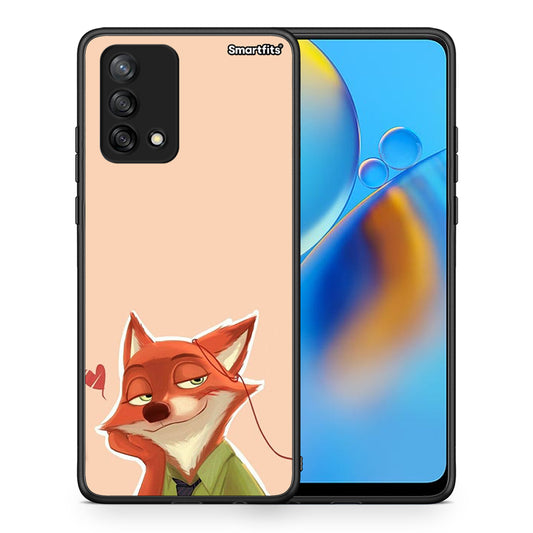 Θήκη Oppo A74 4G Nick Wilde And Judy Hopps Love 1 από τη Smartfits με σχέδιο στο πίσω μέρος και μαύρο περίβλημα | Oppo A74 4G Nick Wilde And Judy Hopps Love 1 case with colorful back and black bezels