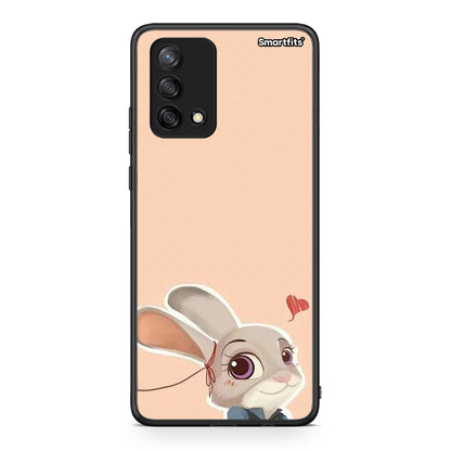 Oppo A74 4G Nick Wilde And Judy Hopps Love 2 θήκη από τη Smartfits με σχέδιο στο πίσω μέρος και μαύρο περίβλημα | Smartphone case with colorful back and black bezels by Smartfits