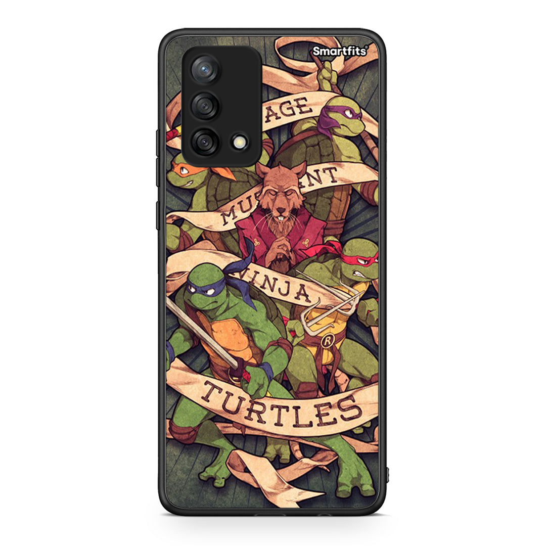 Oppo A74 4G Ninja Turtles θήκη από τη Smartfits με σχέδιο στο πίσω μέρος και μαύρο περίβλημα | Smartphone case with colorful back and black bezels by Smartfits