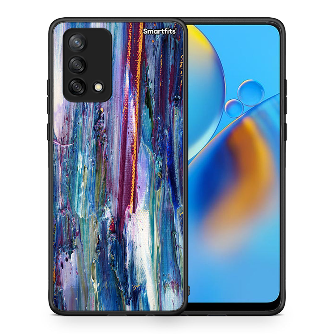 Θήκη Oppo A74 4G Winter Paint από τη Smartfits με σχέδιο στο πίσω μέρος και μαύρο περίβλημα | Oppo A74 4G Winter Paint case with colorful back and black bezels