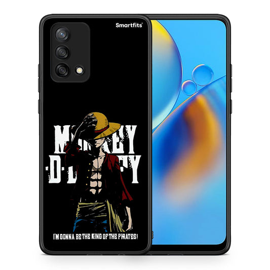 Θήκη Oppo A74 4G Pirate King από τη Smartfits με σχέδιο στο πίσω μέρος και μαύρο περίβλημα | Oppo A74 4G Pirate King case with colorful back and black bezels