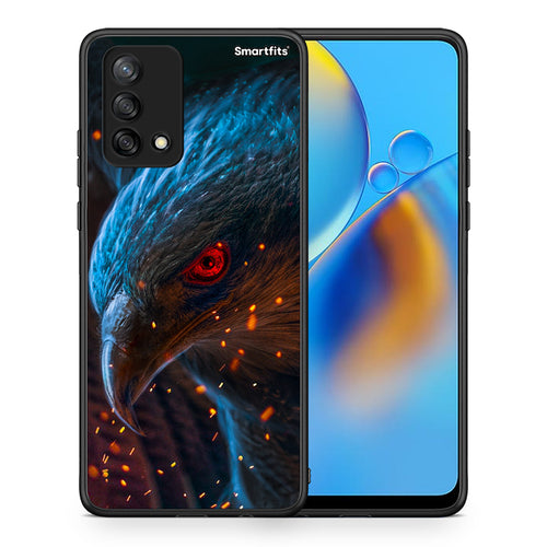 Θήκη Oppo A74 4G Eagle PopArt από τη Smartfits με σχέδιο στο πίσω μέρος και μαύρο περίβλημα | Oppo A74 4G Eagle PopArt case with colorful back and black bezels