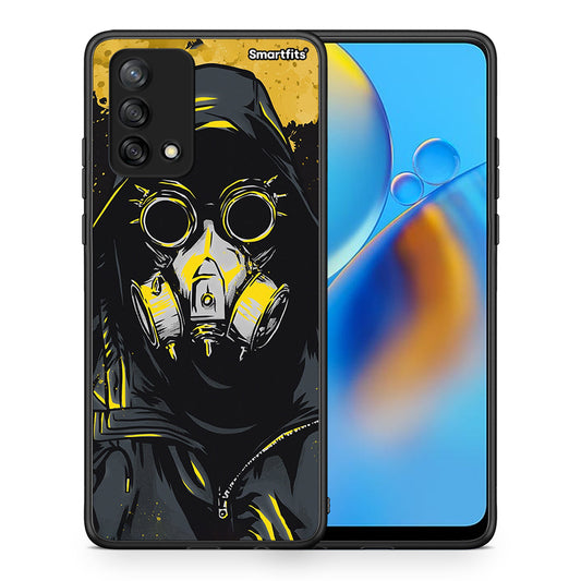 Θήκη Oppo A74 4G Mask PopArt από τη Smartfits με σχέδιο στο πίσω μέρος και μαύρο περίβλημα | Oppo A74 4G Mask PopArt case with colorful back and black bezels