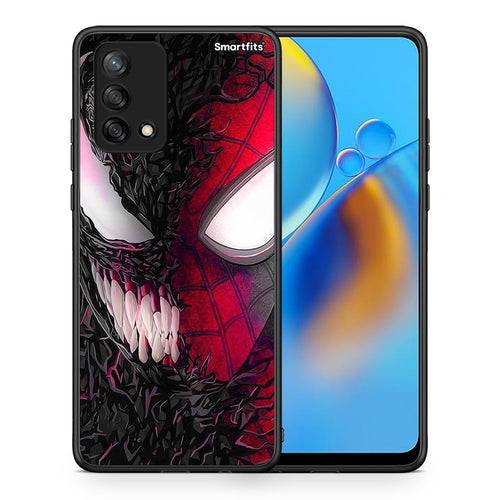 Θήκη Oppo A74 4G SpiderVenom PopArt από τη Smartfits με σχέδιο στο πίσω μέρος και μαύρο περίβλημα | Oppo A74 4G SpiderVenom PopArt case with colorful back and black bezels