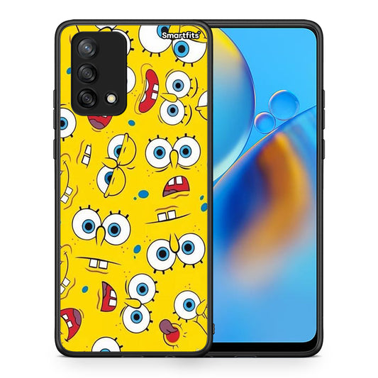 Θήκη Oppo A74 4G Sponge PopArt από τη Smartfits με σχέδιο στο πίσω μέρος και μαύρο περίβλημα | Oppo A74 4G Sponge PopArt case with colorful back and black bezels