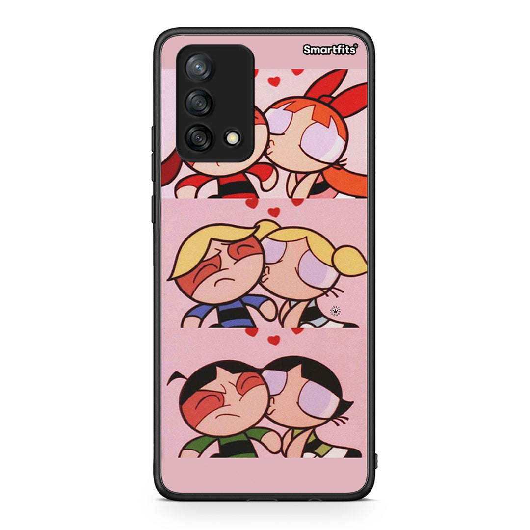 Oppo A74 4G Puff Love Θήκη Αγίου Βαλεντίνου από τη Smartfits με σχέδιο στο πίσω μέρος και μαύρο περίβλημα | Smartphone case with colorful back and black bezels by Smartfits