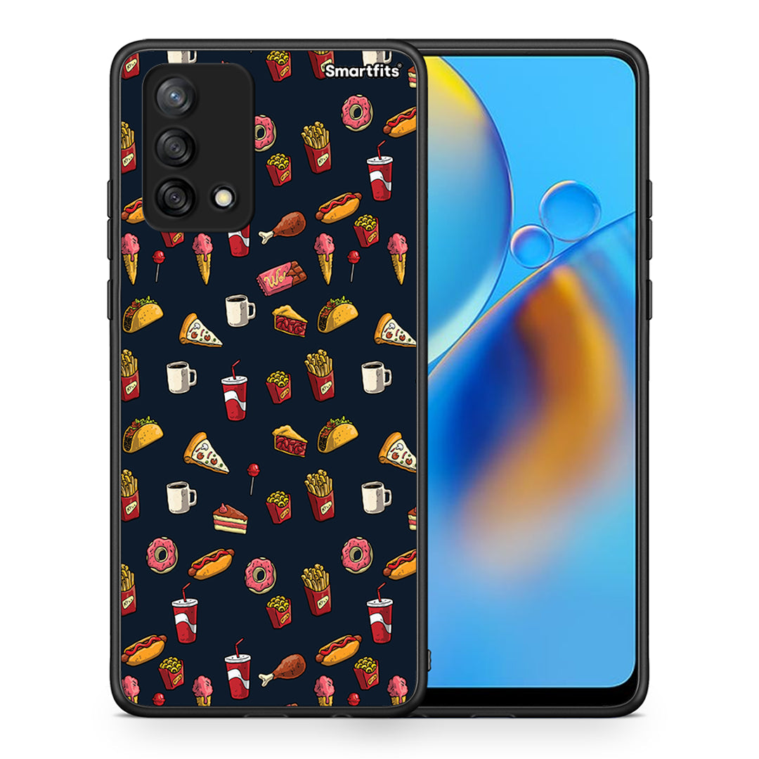 Θήκη Oppo A74 4G Hungry Random από τη Smartfits με σχέδιο στο πίσω μέρος και μαύρο περίβλημα | Oppo A74 4G Hungry Random case with colorful back and black bezels
