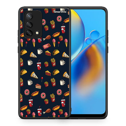 Θήκη Oppo A74 4G Hungry Random από τη Smartfits με σχέδιο στο πίσω μέρος και μαύρο περίβλημα | Oppo A74 4G Hungry Random case with colorful back and black bezels
