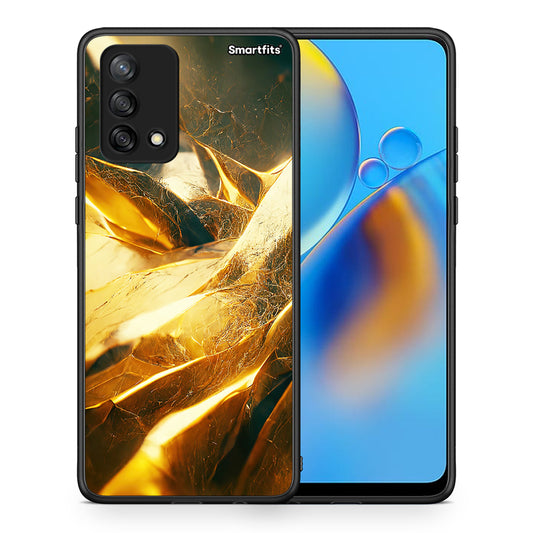 Θήκη Oppo A74 4G Real Gold από τη Smartfits με σχέδιο στο πίσω μέρος και μαύρο περίβλημα | Oppo A74 4G Real Gold case with colorful back and black bezels