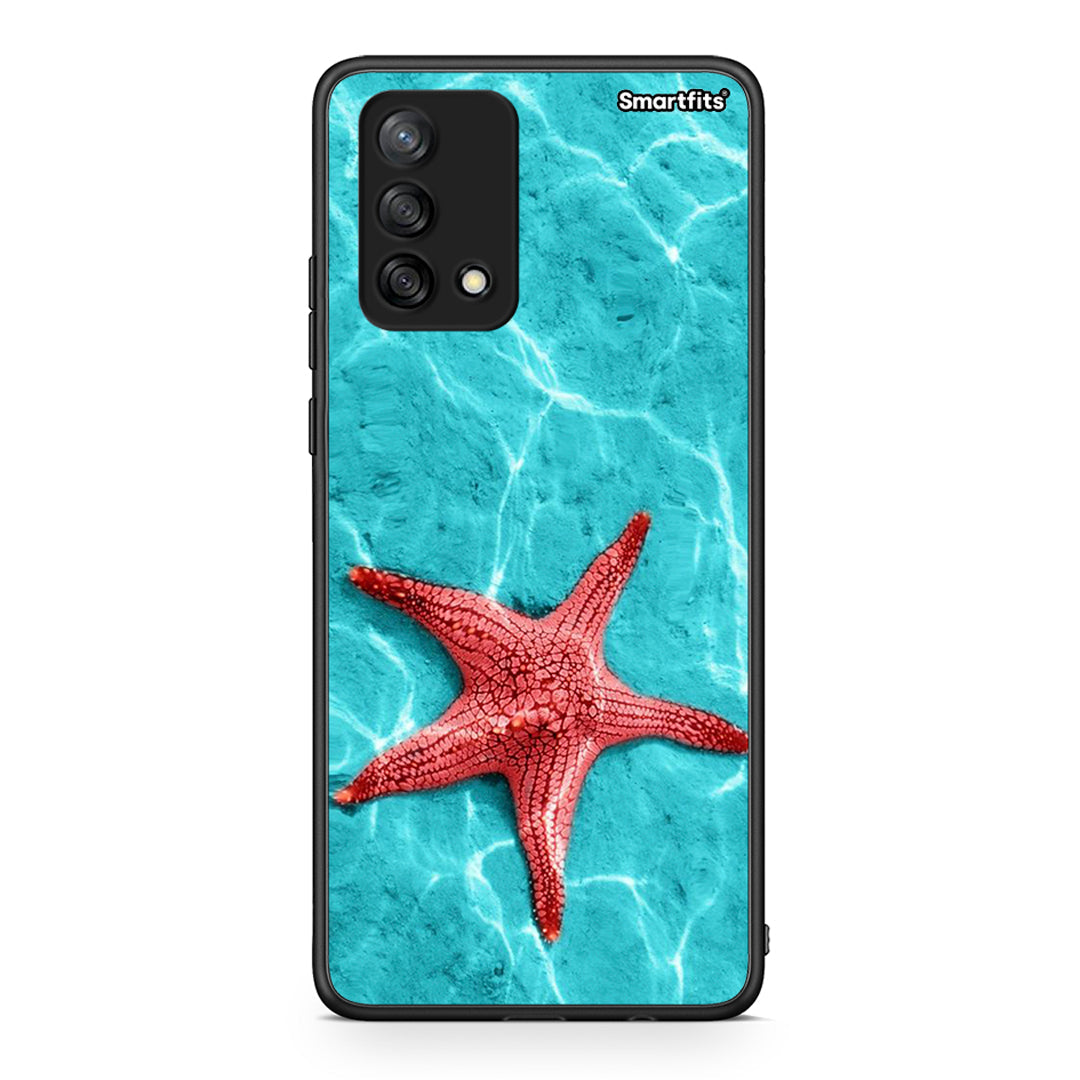 Oppo A74 4G Red Starfish Θήκη από τη Smartfits με σχέδιο στο πίσω μέρος και μαύρο περίβλημα | Smartphone case with colorful back and black bezels by Smartfits