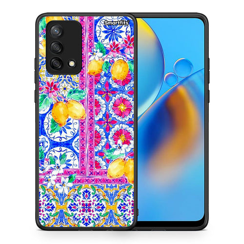 Θήκη Oppo A74 4G Retro Spring από τη Smartfits με σχέδιο στο πίσω μέρος και μαύρο περίβλημα | Oppo A74 4G Retro Spring case with colorful back and black bezels