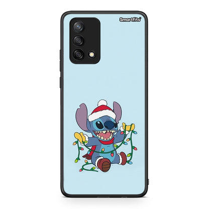 Oppo A74 4G Santa Stich θήκη από τη Smartfits με σχέδιο στο πίσω μέρος και μαύρο περίβλημα | Smartphone case with colorful back and black bezels by Smartfits
