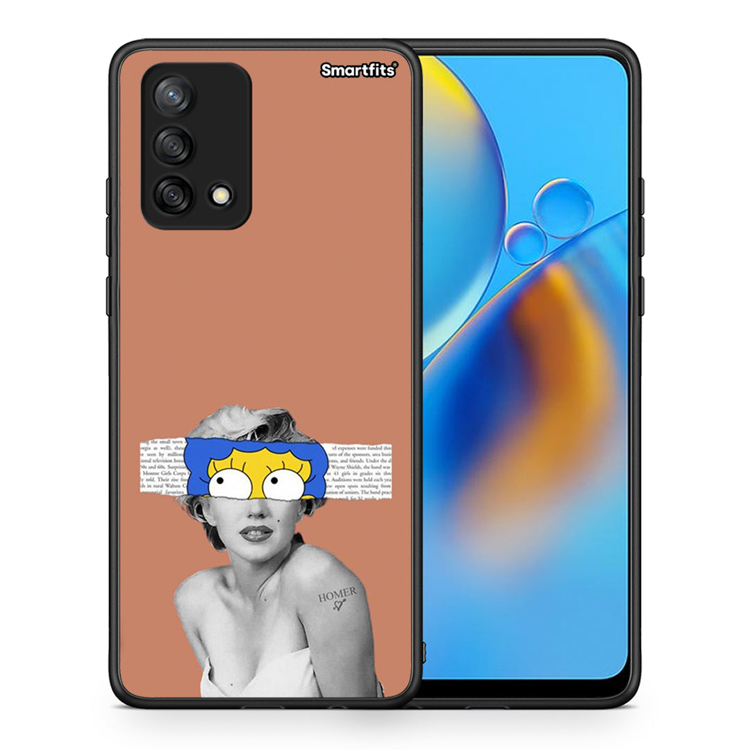 Θήκη Oppo A74 4G Sim Merilyn από τη Smartfits με σχέδιο στο πίσω μέρος και μαύρο περίβλημα | Oppo A74 4G Sim Merilyn case with colorful back and black bezels