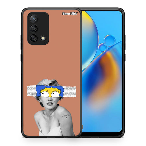 Θήκη Oppo A74 4G Sim Merilyn από τη Smartfits με σχέδιο στο πίσω μέρος και μαύρο περίβλημα | Oppo A74 4G Sim Merilyn case with colorful back and black bezels