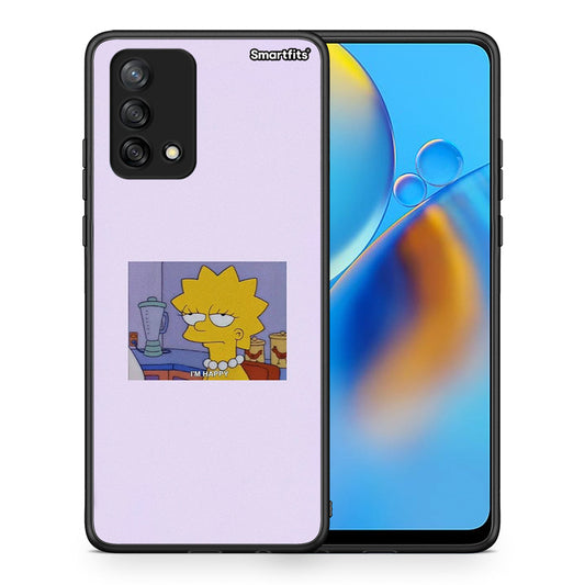Θήκη Oppo A74 4G So Happy από τη Smartfits με σχέδιο στο πίσω μέρος και μαύρο περίβλημα | Oppo A74 4G So Happy case with colorful back and black bezels