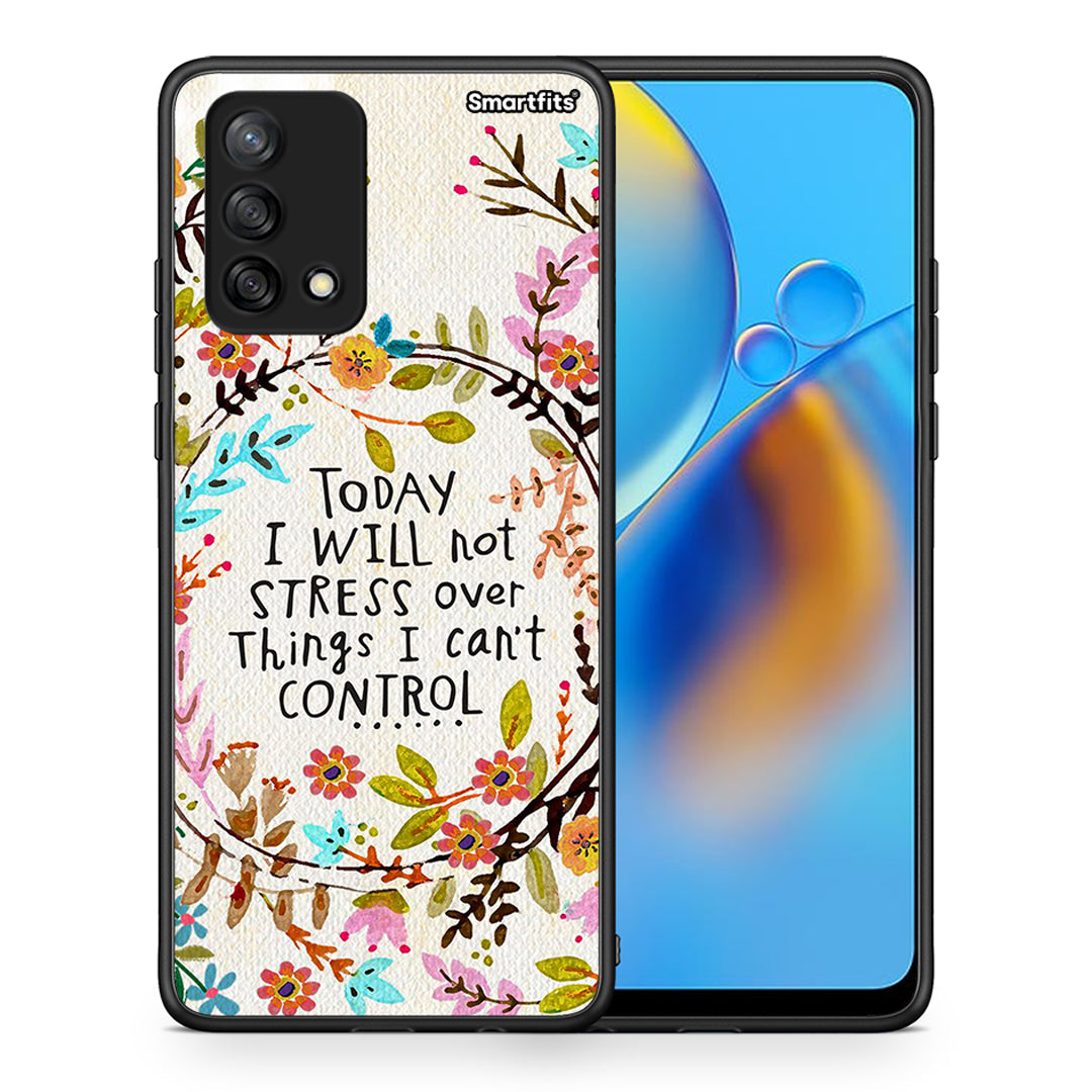 Θήκη Oppo A74 4G Stress Over από τη Smartfits με σχέδιο στο πίσω μέρος και μαύρο περίβλημα | Oppo A74 4G Stress Over case with colorful back and black bezels