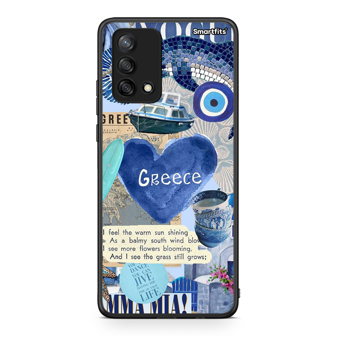 Oppo A74 4G Summer In Greece Θήκη από τη Smartfits με σχέδιο στο πίσω μέρος και μαύρο περίβλημα | Smartphone case with colorful back and black bezels by Smartfits