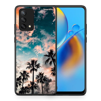 Θήκη Oppo A74 4G Sky Summer από τη Smartfits με σχέδιο στο πίσω μέρος και μαύρο περίβλημα | Oppo A74 4G Sky Summer case with colorful back and black bezels