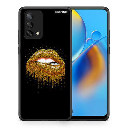 Θήκη Oppo A74 4G Golden Valentine από τη Smartfits με σχέδιο στο πίσω μέρος και μαύρο περίβλημα | Oppo A74 4G Golden Valentine case with colorful back and black bezels